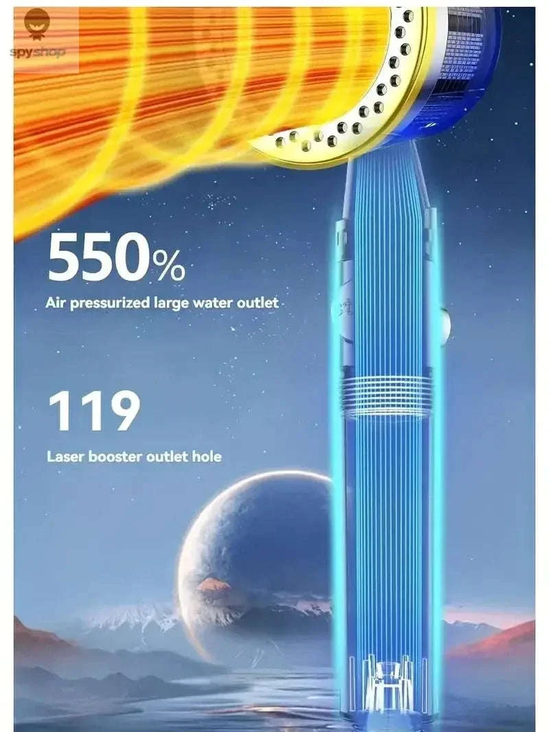 HydroLux High-Pressure Shower Head with Filter and Spray Modes - Image 10