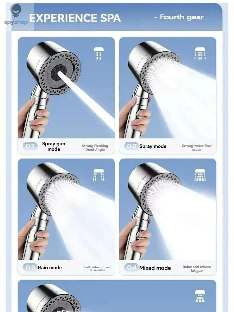 HydroLux High-Pressure Shower Head with Filter and Spray Modes - Image 15