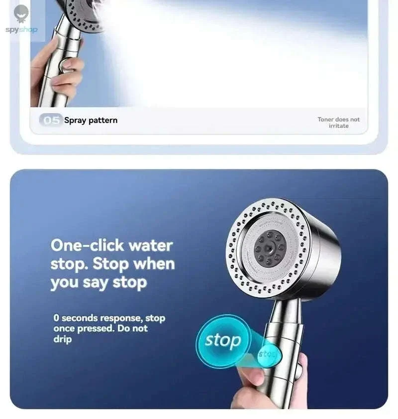 HydroLux High-Pressure Shower Head with Filter and Spray Modes - Image 16