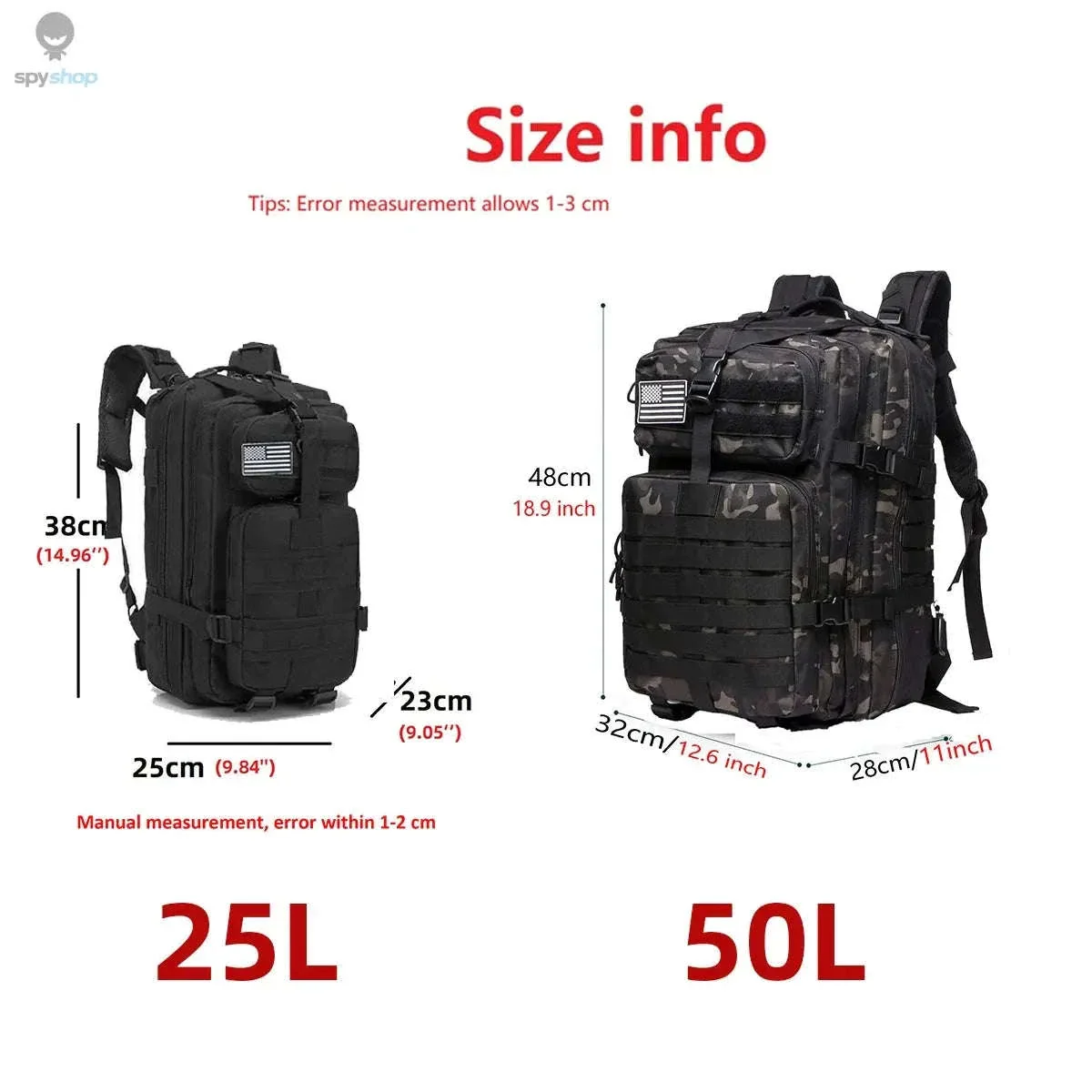 TrailForce Tactical Backpack Waterproof MOLLE Outdoor Pack - Image 9