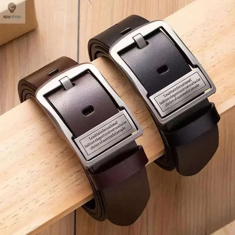Cowhide Leather Belt with Metal Pin Buckle for Daily Style - Image 7