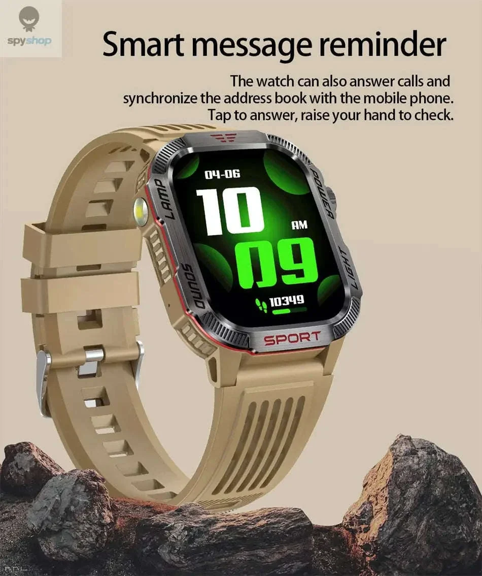 Military GPS Smart Watch with Compass, Flashlight and Bluetooth Calling - Image 13