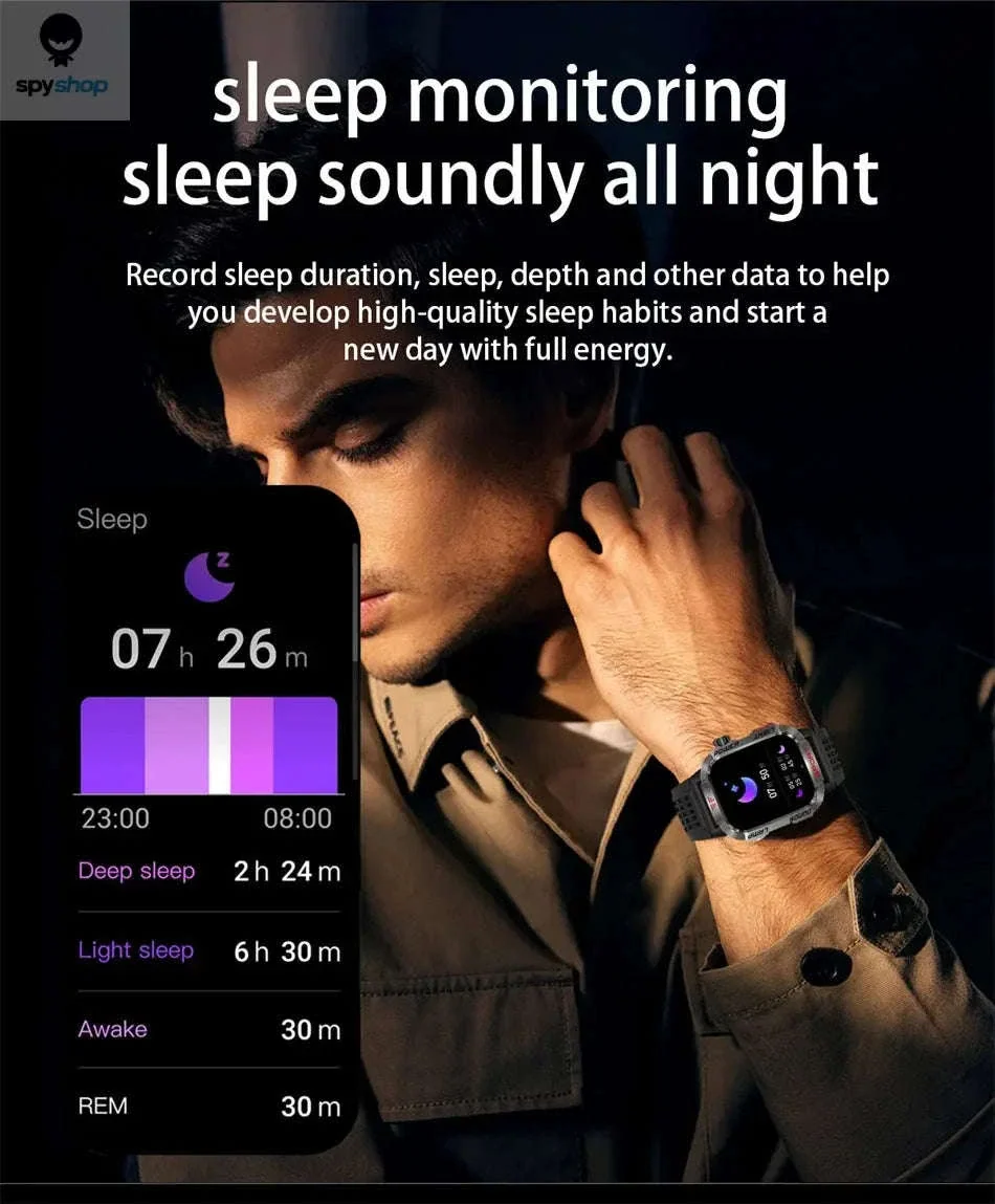 Military GPS Smart Watch with Compass, Flashlight and Bluetooth Calling - Image 20