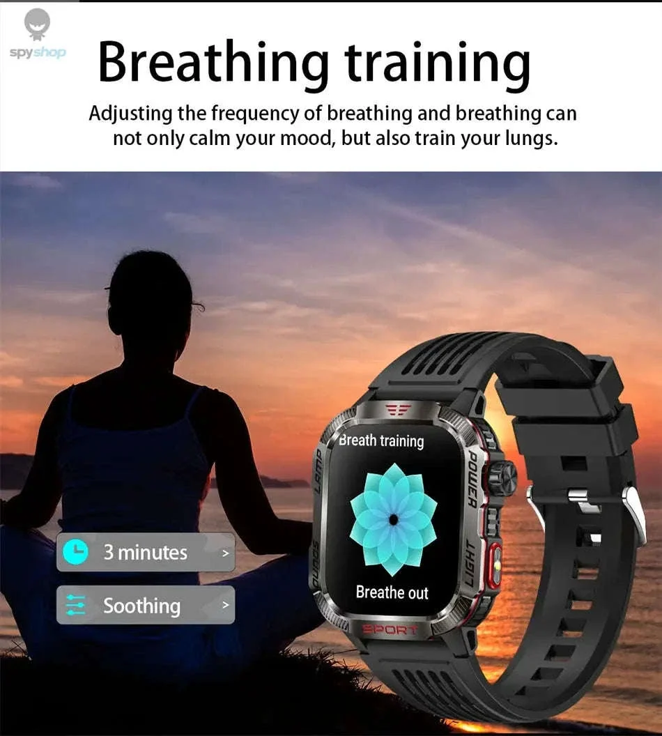 Military GPS Smart Watch with Compass, Flashlight and Bluetooth Calling - Image 21