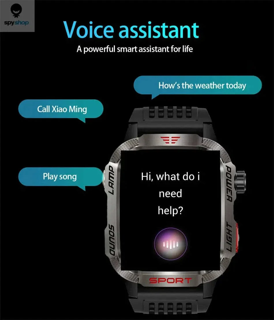 Military GPS Smart Watch with Compass, Flashlight and Bluetooth Calling - Image 22