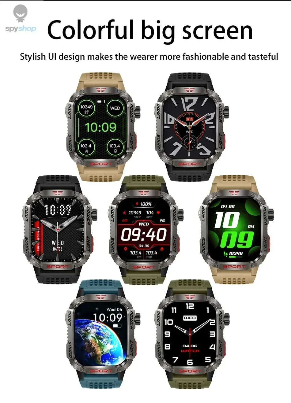 Military GPS Smart Watch with Compass, Flashlight and Bluetooth Calling - Image 24