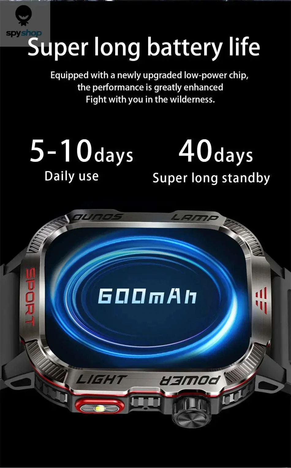 Military GPS Smart Watch with Compass, Flashlight and Bluetooth Calling - Image 26