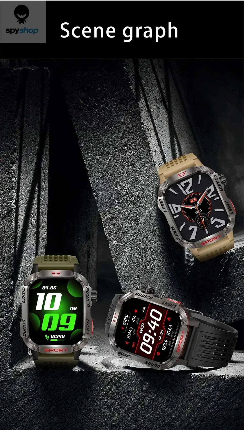 Military GPS Smart Watch with Compass, Flashlight and Bluetooth Calling - Image 28