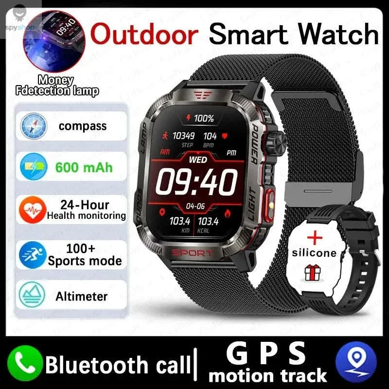 Military GPS Smart Watch with Compass, Flashlight and Bluetooth Calling - Image 36