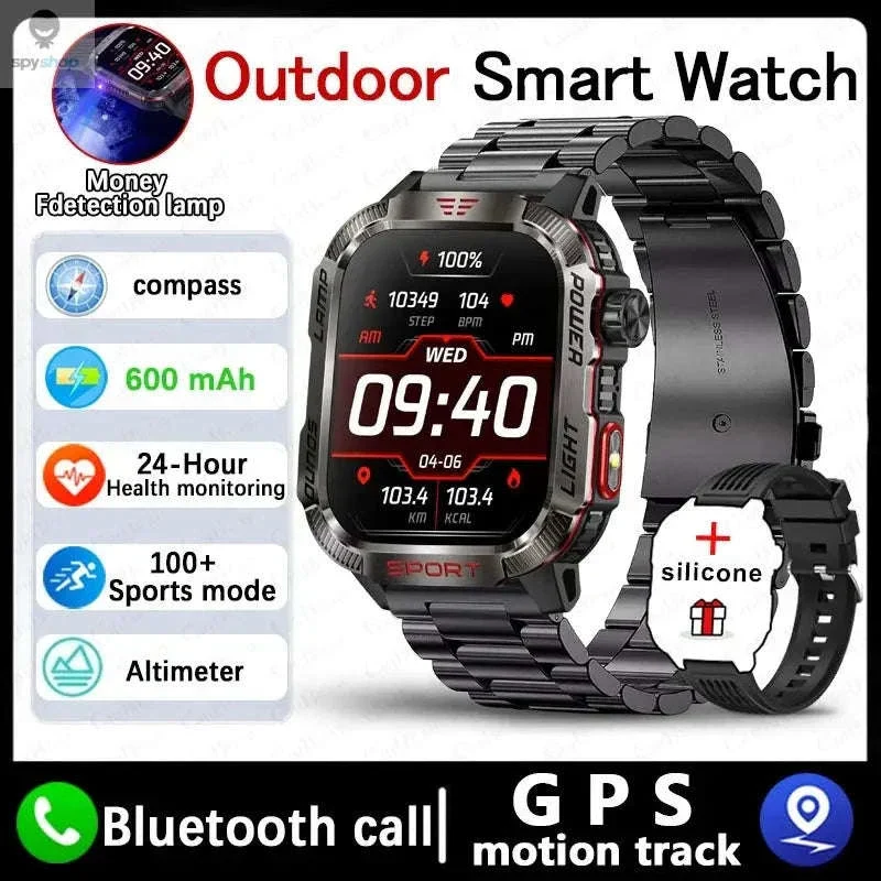 Military GPS Smart Watch with Compass, Flashlight and Bluetooth Calling - Image 38