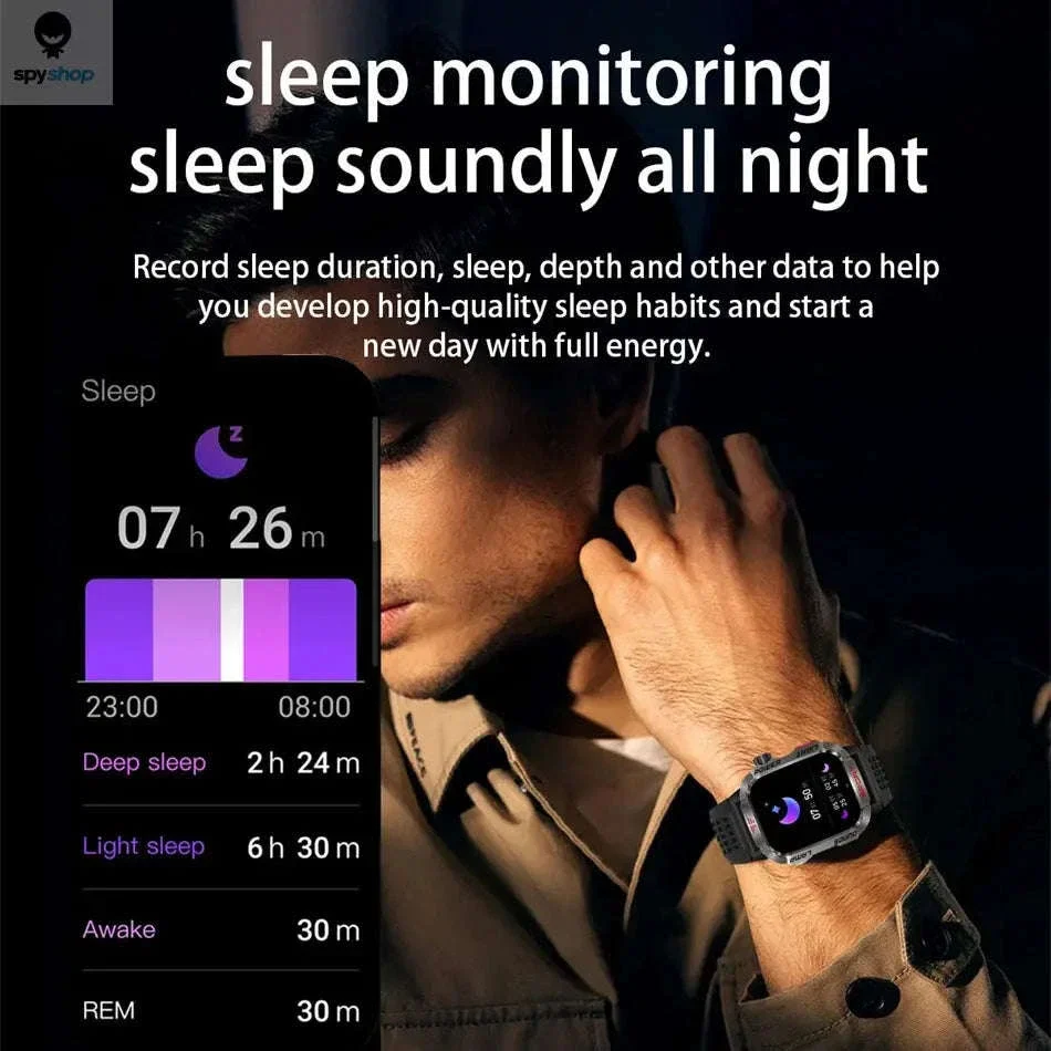 Military GPS Smart Watch with Compass, Flashlight and Bluetooth Calling - Image 5