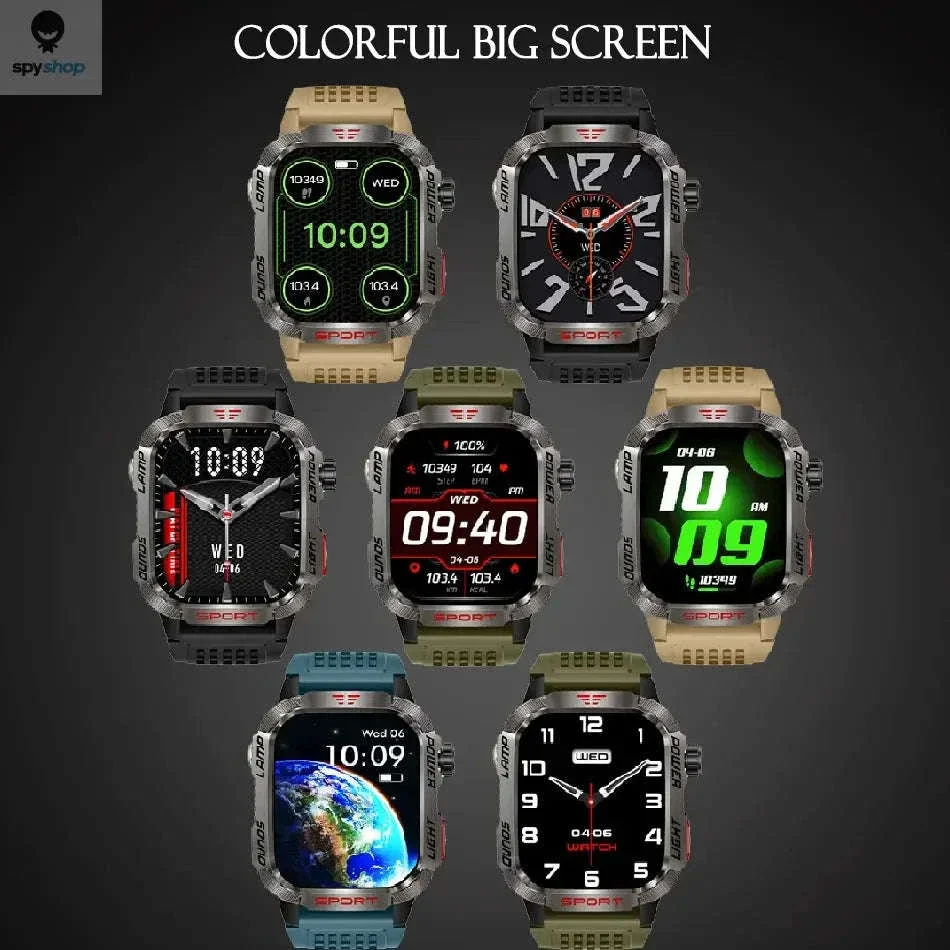 Military GPS Smart Watch with Compass, Flashlight and Bluetooth Calling - Image 6