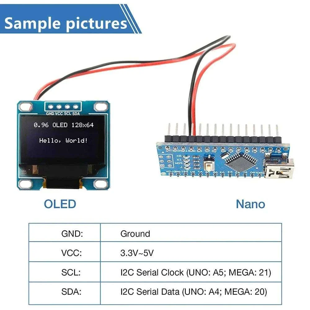 0.96 Inch OLED Display Module 128x64 I2C SSD1306 - Image 10
