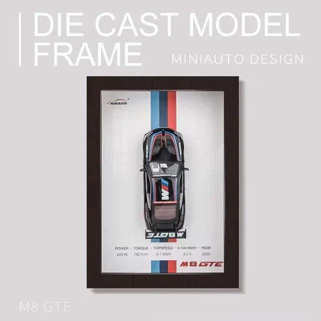 1:32 Diecast Metal Sports Car Frame Wall Decor Model - Image 23