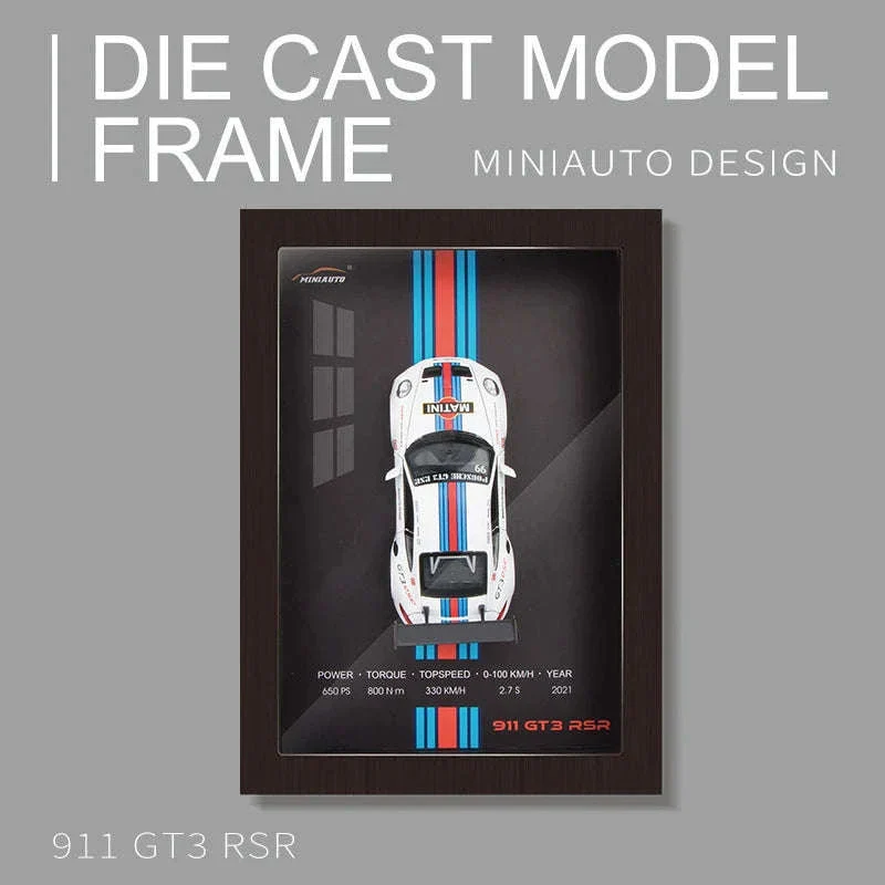 1:32 Diecast Metal Sports Car Frame Wall Decor Model - Image 3