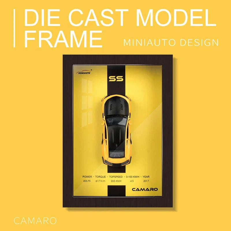 1:32 Diecast Metal Sports Car Frame Wall Decor Model - Image 6