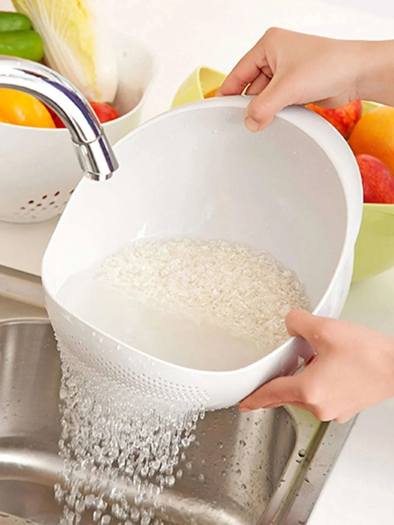 Multipurpose Kitchen Drain Basket Colander for Easier Prep - Image 7