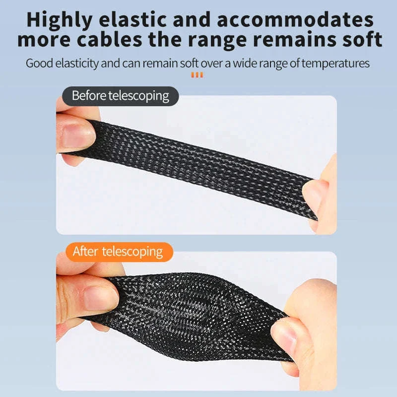 Black Insulated Braid Sleeving for Cable Protection - Image 2