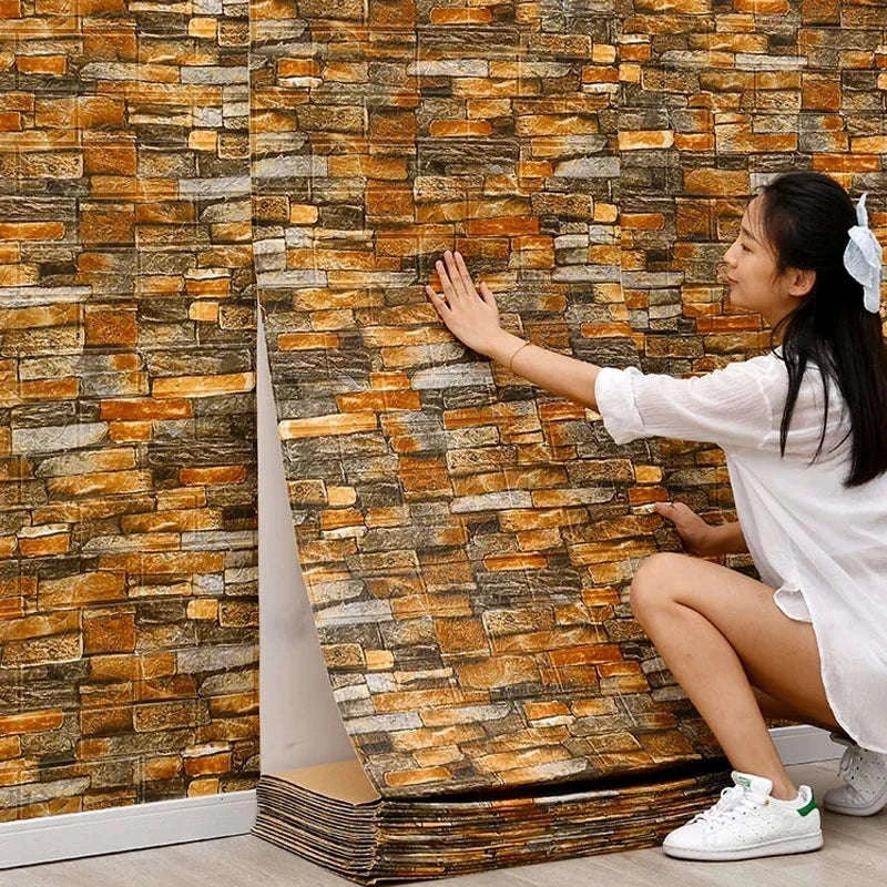 3D Brick Wall Sticker Wallpaper Roll for Easy Room Refresh - Image 2
