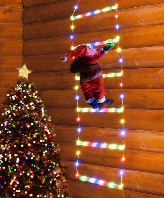 Christmas LED Santa Claus Climbing Ladder Light - Image 9