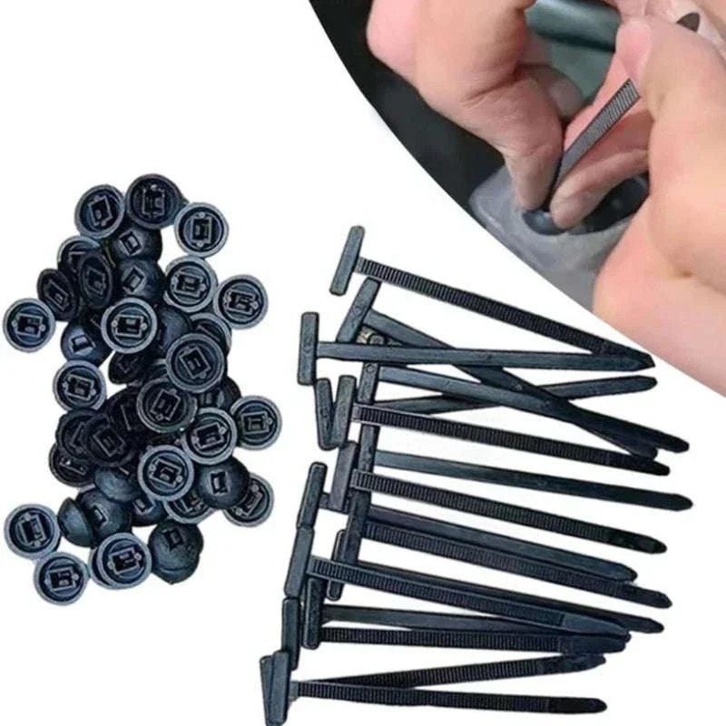 Black Nylon Self-Locking Cable Tie Buckles for Cable Management