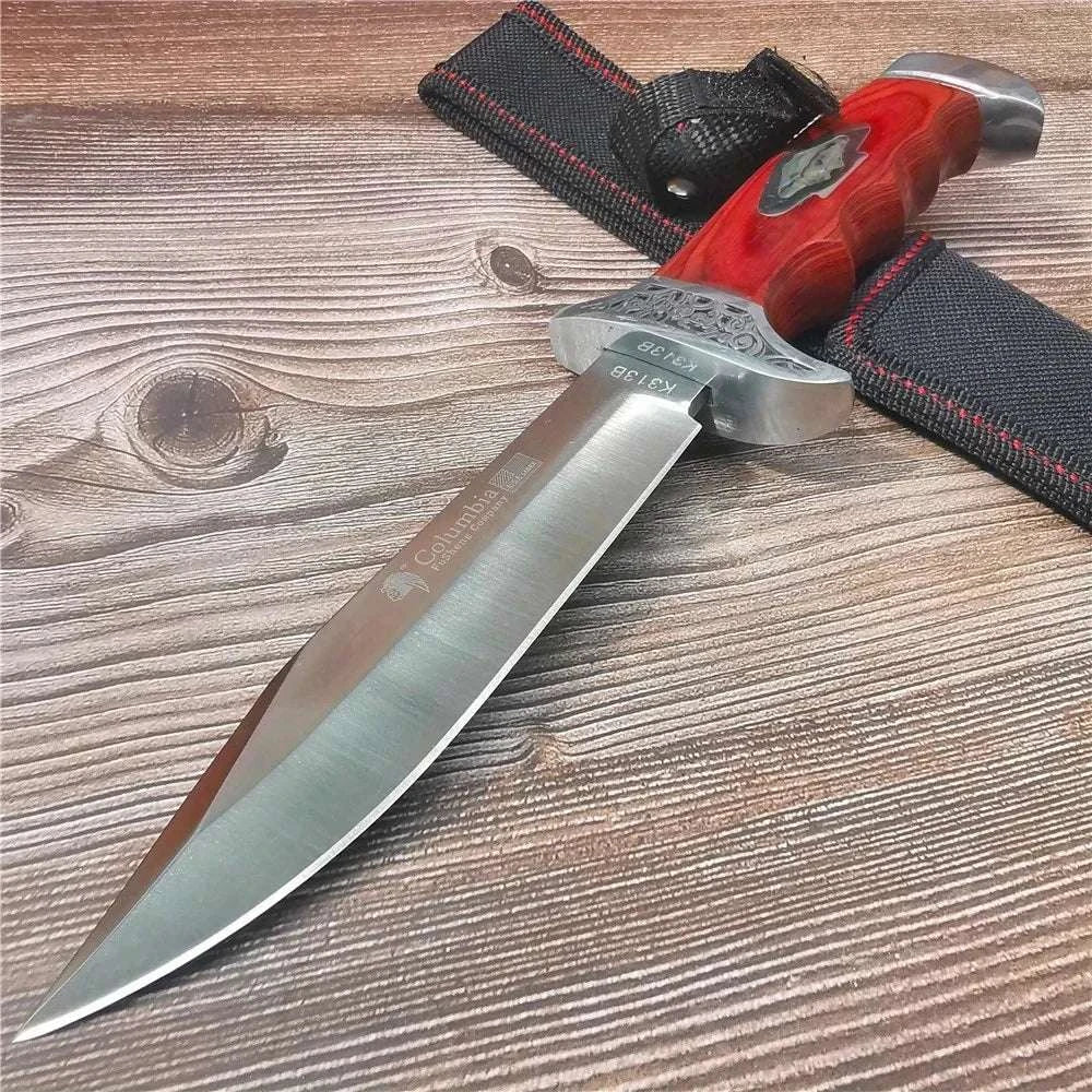10.4" Fixed Blade Outdoor Knife with 9Cr18MoV Steel & Sheath