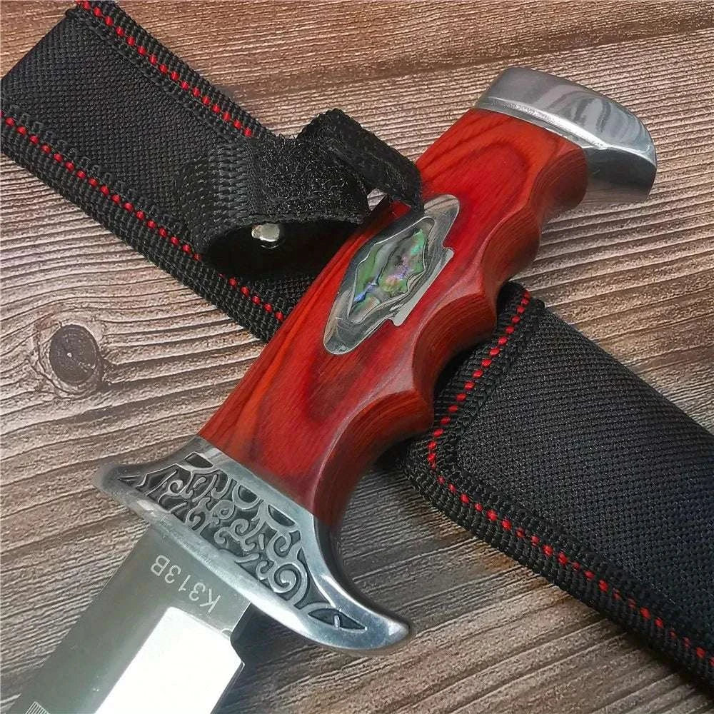 10.4" Fixed Blade Outdoor Knife with 9Cr18MoV Steel & Sheath - Image 5