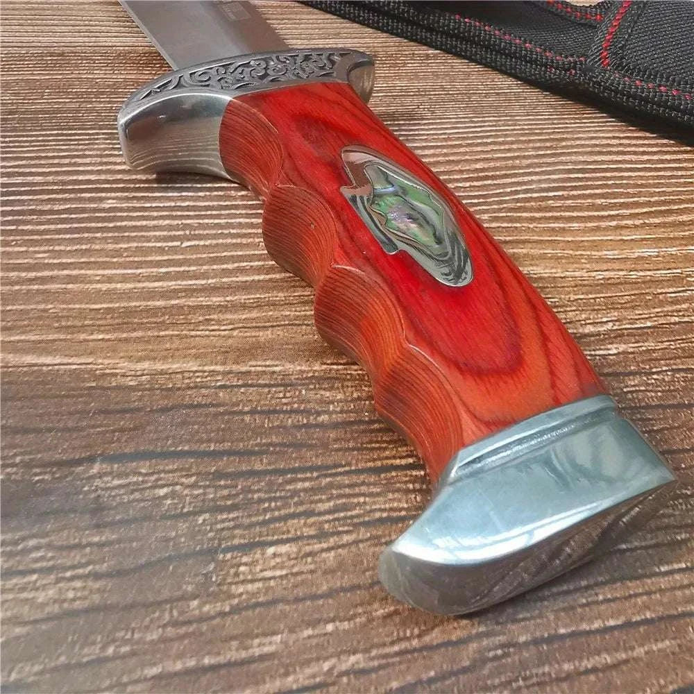 10.4" Fixed Blade Outdoor Knife with 9Cr18MoV Steel & Sheath - Image 6