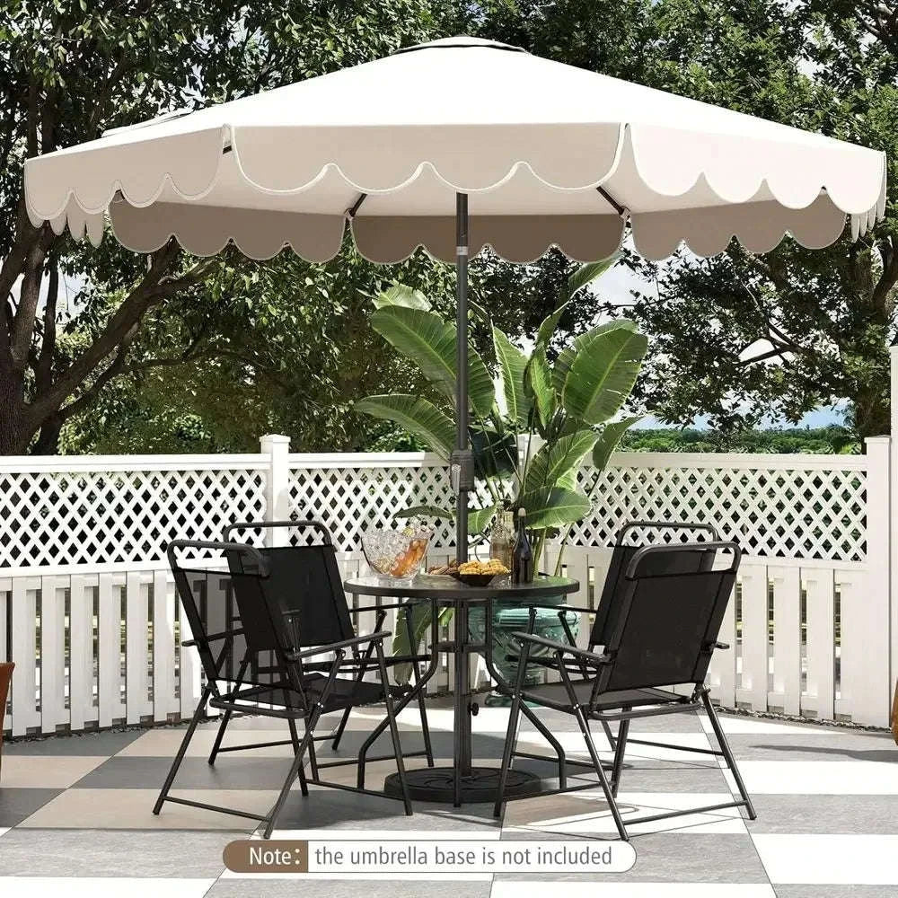 10-Foot 2-Tier Scalloped Patio Umbrella with Crank and 8 Ribs - Image 8
