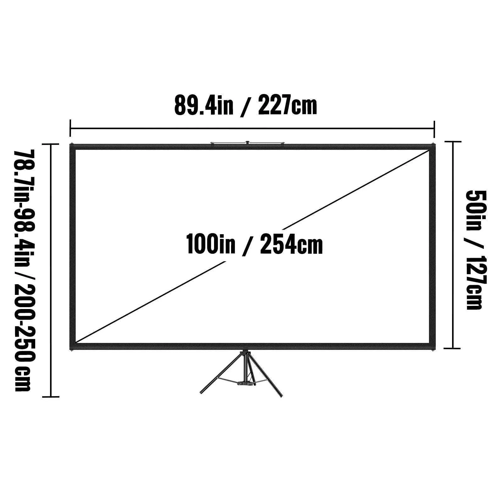 100" 4K HD Tripod Projector Screen with Stand, Indoor Outdoor - Image 6