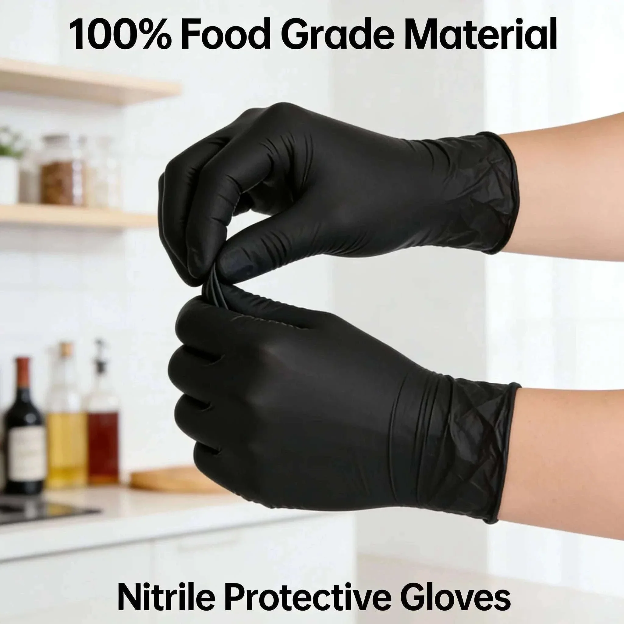 100PCS Black Disposable Cleaning Gloves for Salon, Tattoo & Dishwashing - Image 5