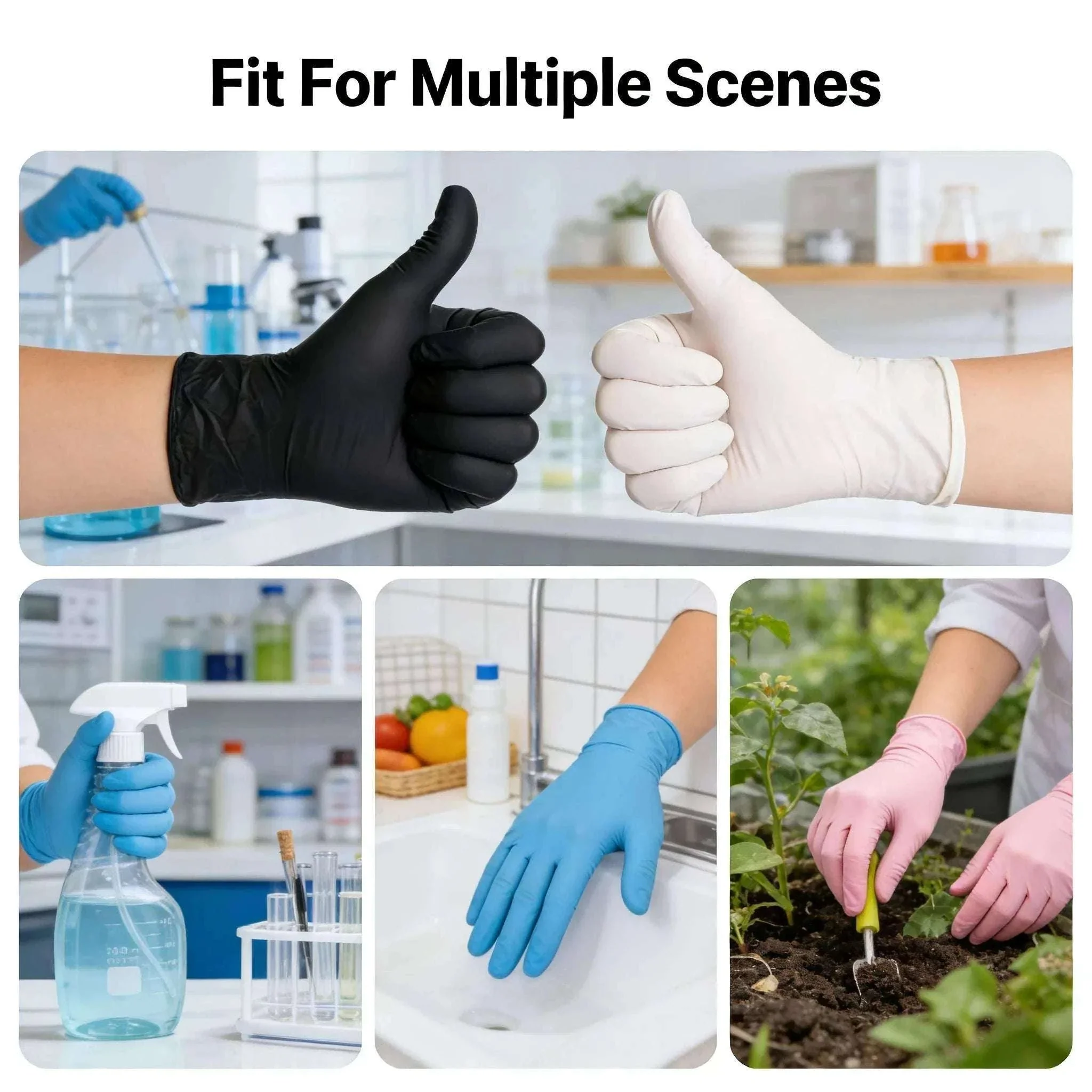 100PCS Black Disposable Cleaning Gloves for Salon, Tattoo & Dishwashing - Image 6