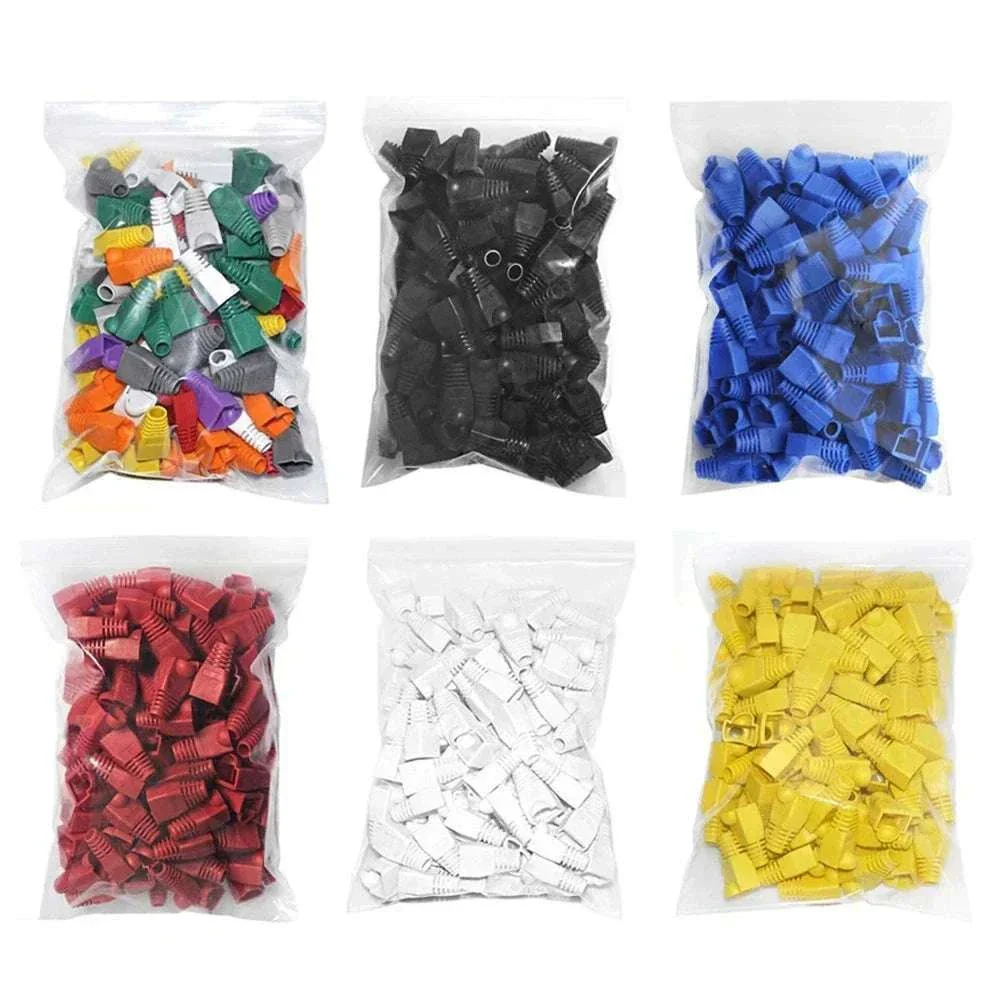 100pcs RJ45 Cable Boots for CAT5E and CAT6 Connectors
