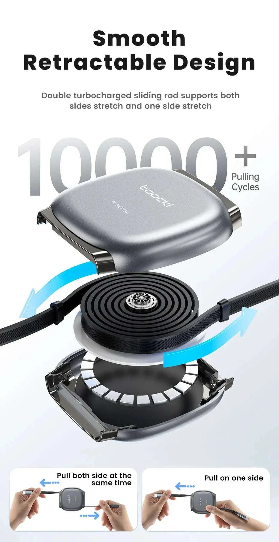 100W Retractable USB-C Fast Charging Cable with Magnetic Storage - Image 13