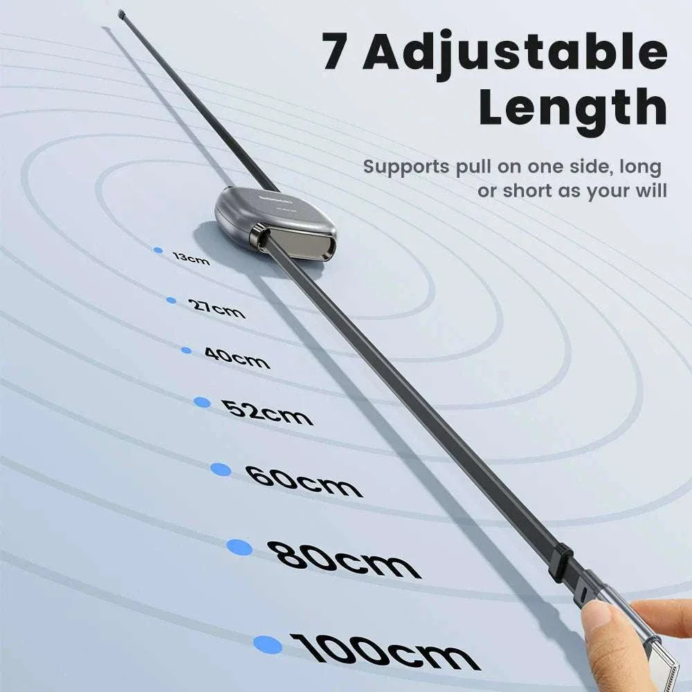 100W Retractable USB-C Fast Charging Cable with Magnetic Storage - Image 2