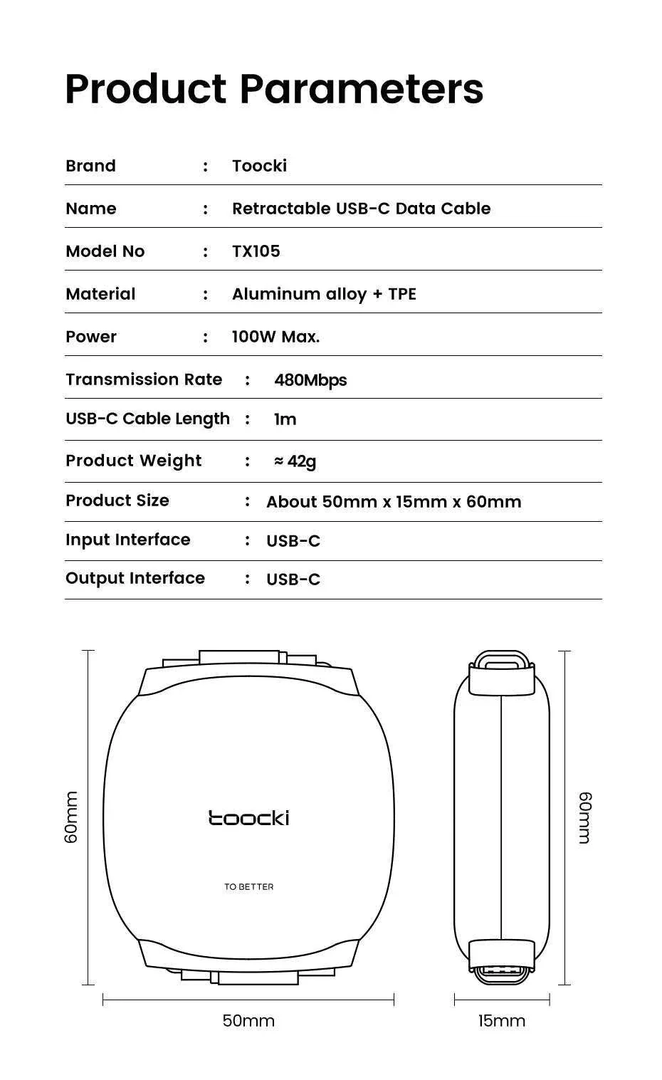 100W Retractable USB-C Fast Charging Cable with Magnetic Storage - Image 21