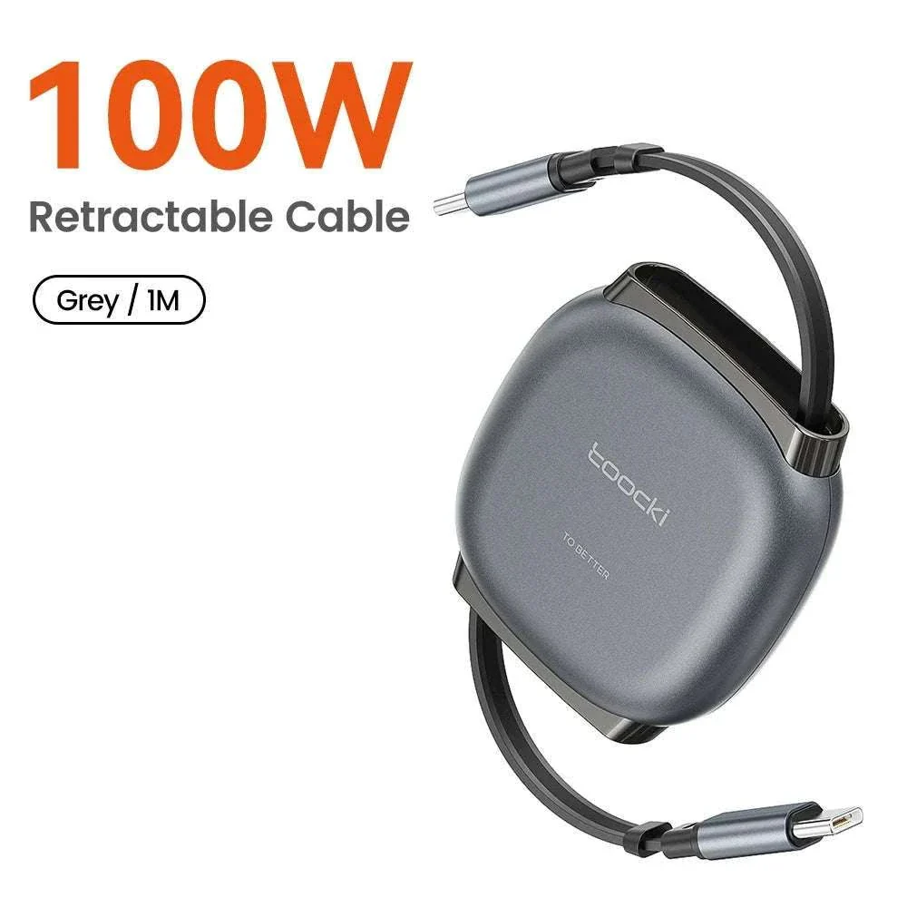 100W Retractable USB-C Fast Charging Cable with Magnetic Storage - Image 22