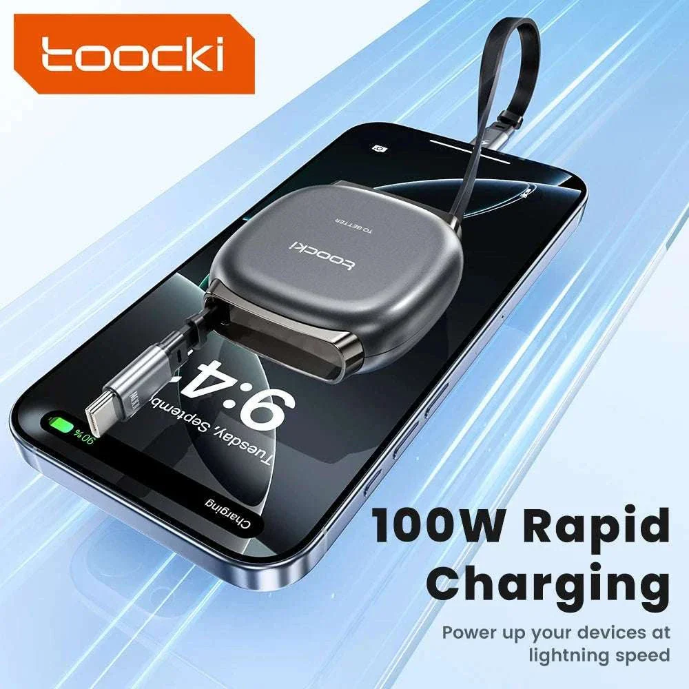 100W Retractable USB-C Fast Charging Cable with Magnetic Storage - Image 3