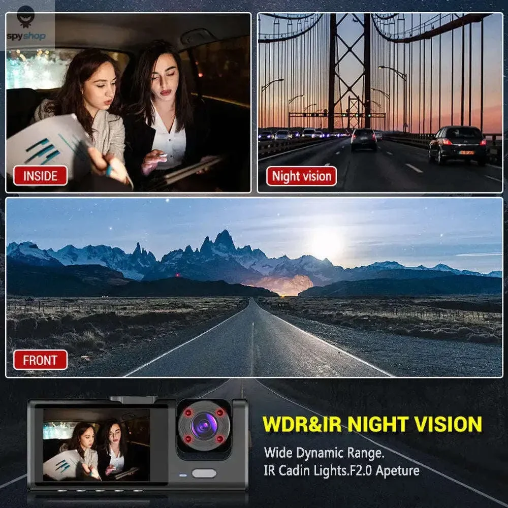 1080P 3-Camera Dash Cam with IR Night Vision - Image 4