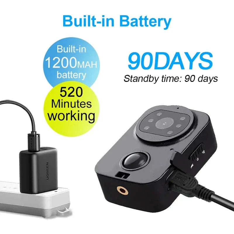 1080P Mini Body Camera Waterproof with Night Vision & PIR Motion Sensor - Image 5