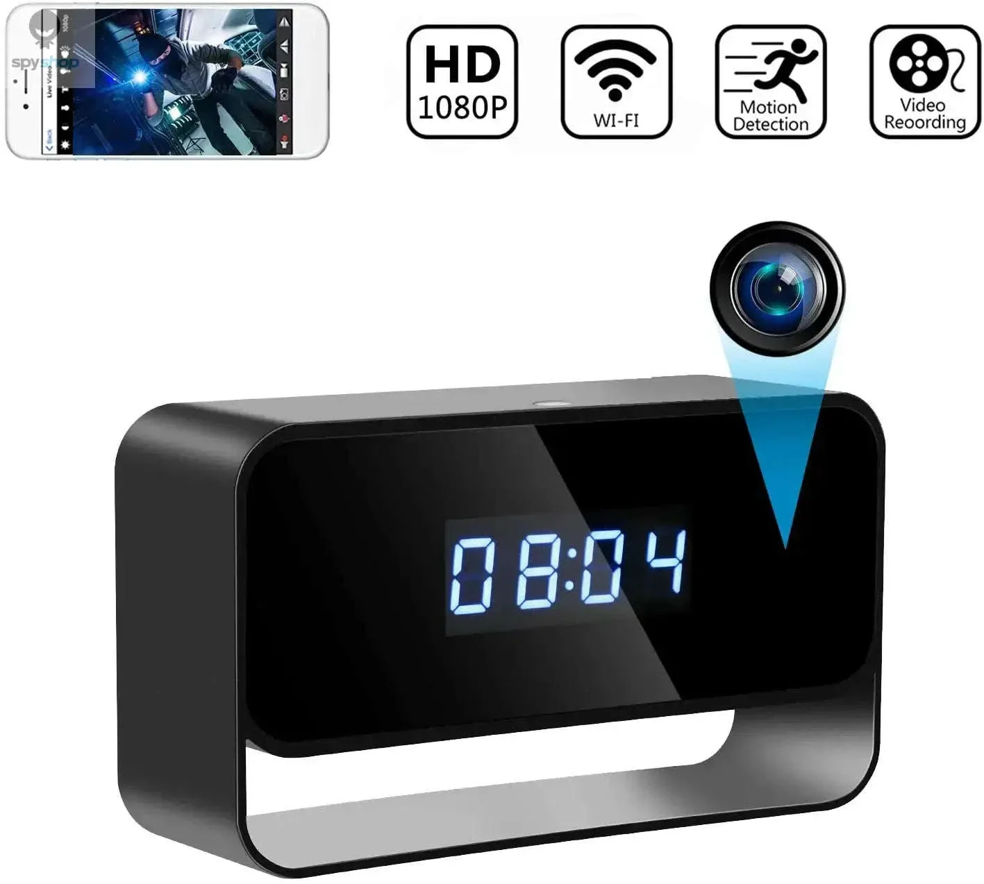 1080P Mini Clock Camera for Discreet Home & Office Monitoring