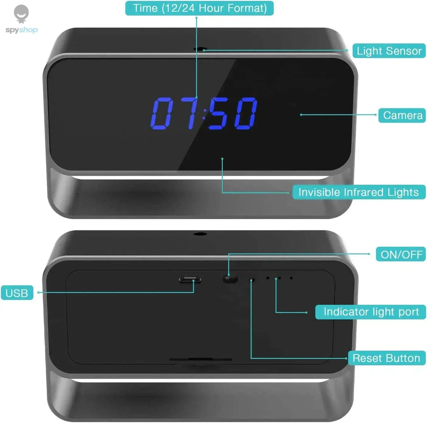 1080P Mini Clock Camera for Discreet Home & Office Monitoring - Image 2