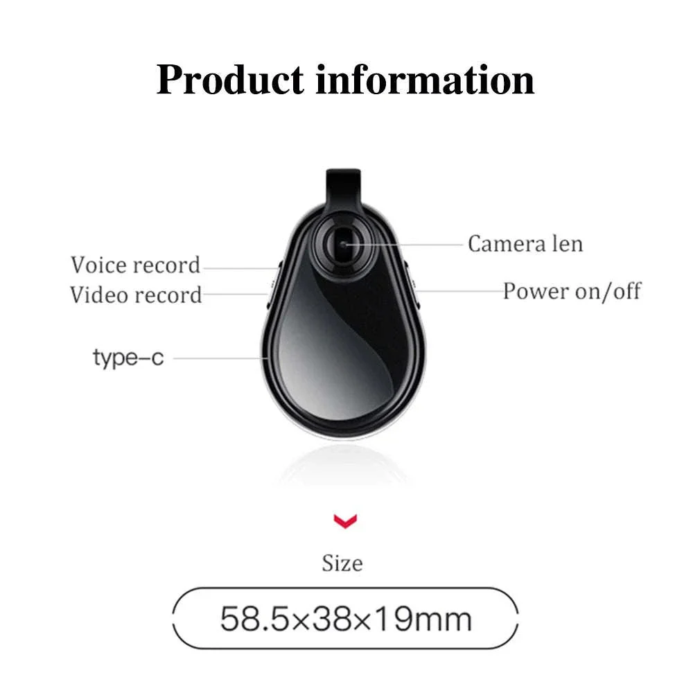 1080P Mini Hidden Camera Necklace with Wide Angle & Audio Recording - Image 5