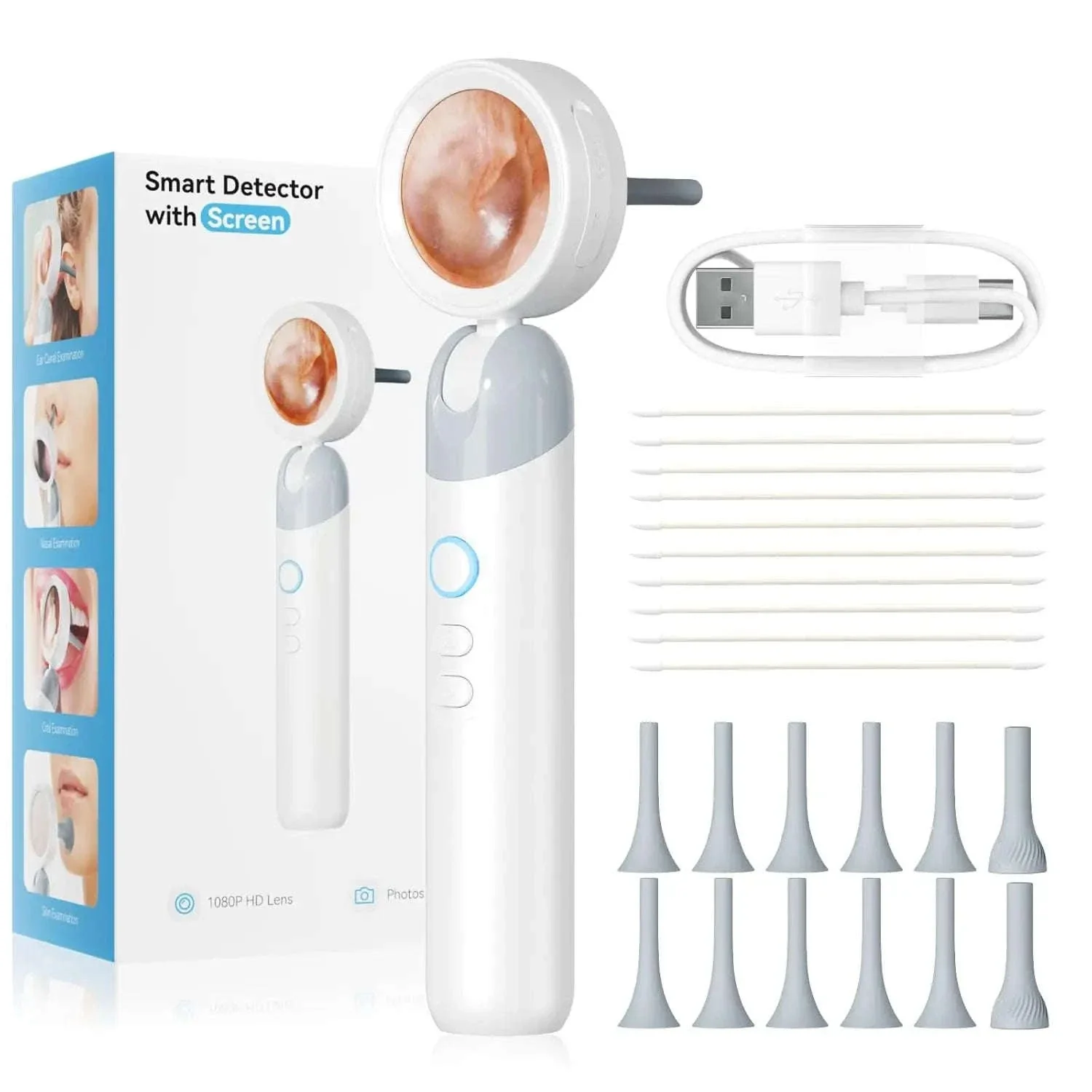 1080P Otoscope Ear Camera with Screen and LED Lights for Clear Inspection - Image 22