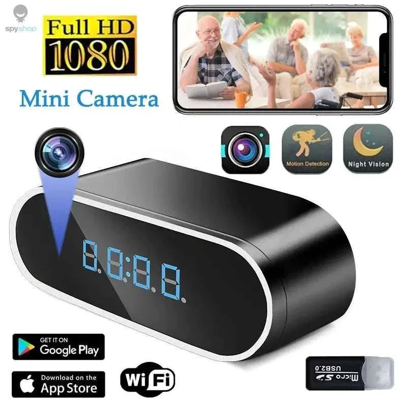 1080P WiFi Alarm Clock Camera with Night Vision and App View - Image 11