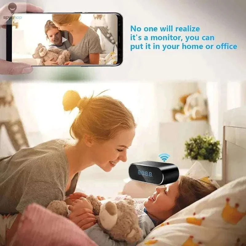 1080P WiFi Alarm Clock Camera with Night Vision and App View - Image 6