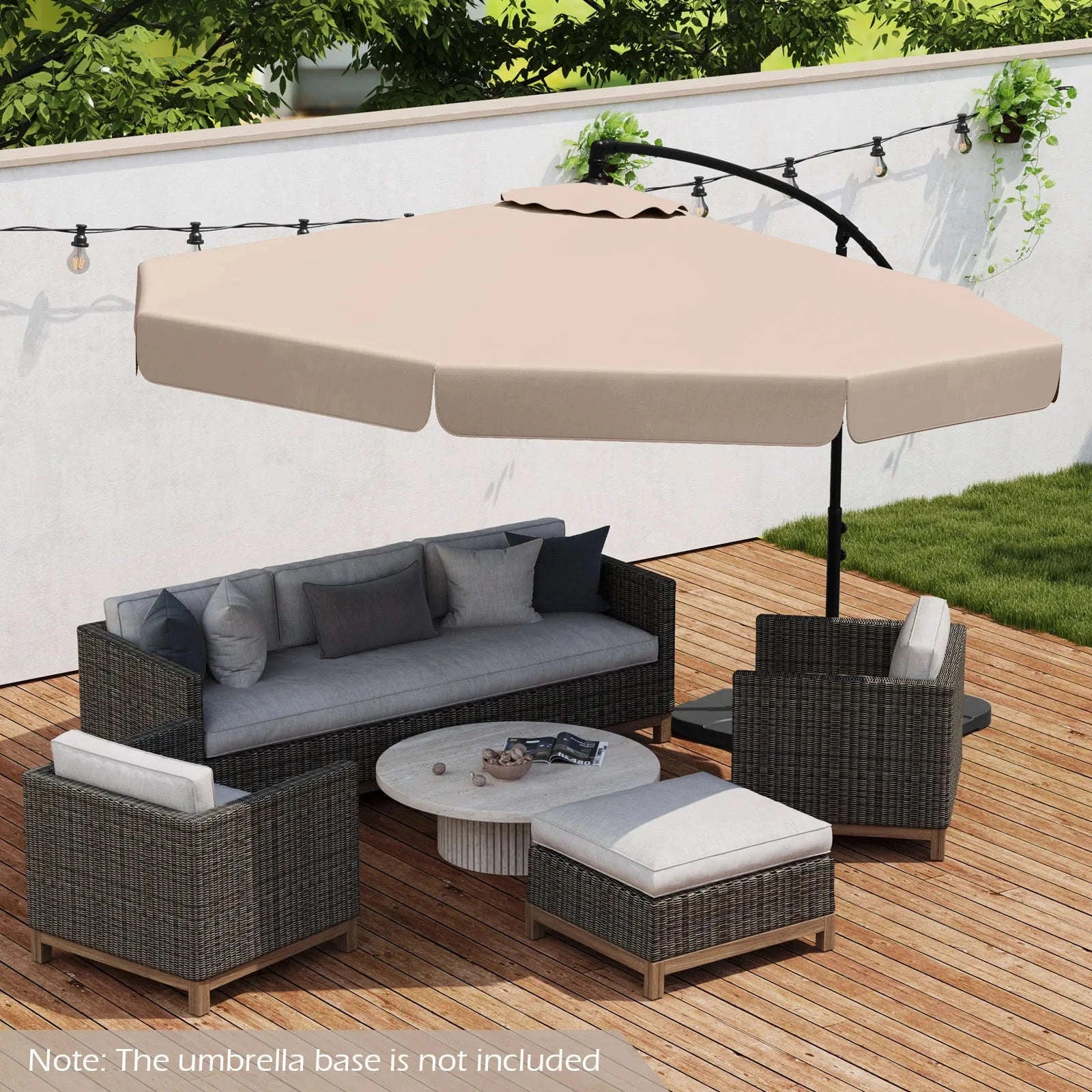 10 ft Offset Hanging Patio Umbrella with Cover - Image 2