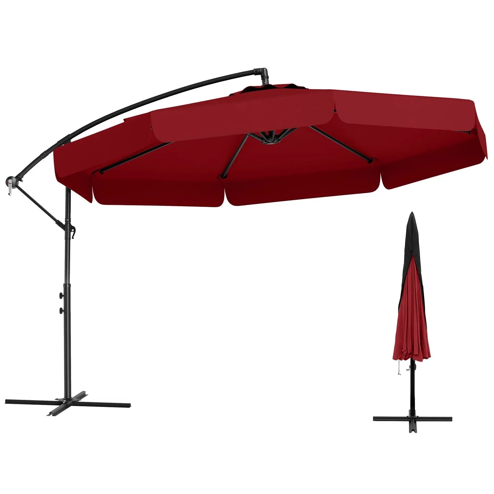 10 ft Offset Hanging Patio Umbrella with Cover - Image 20