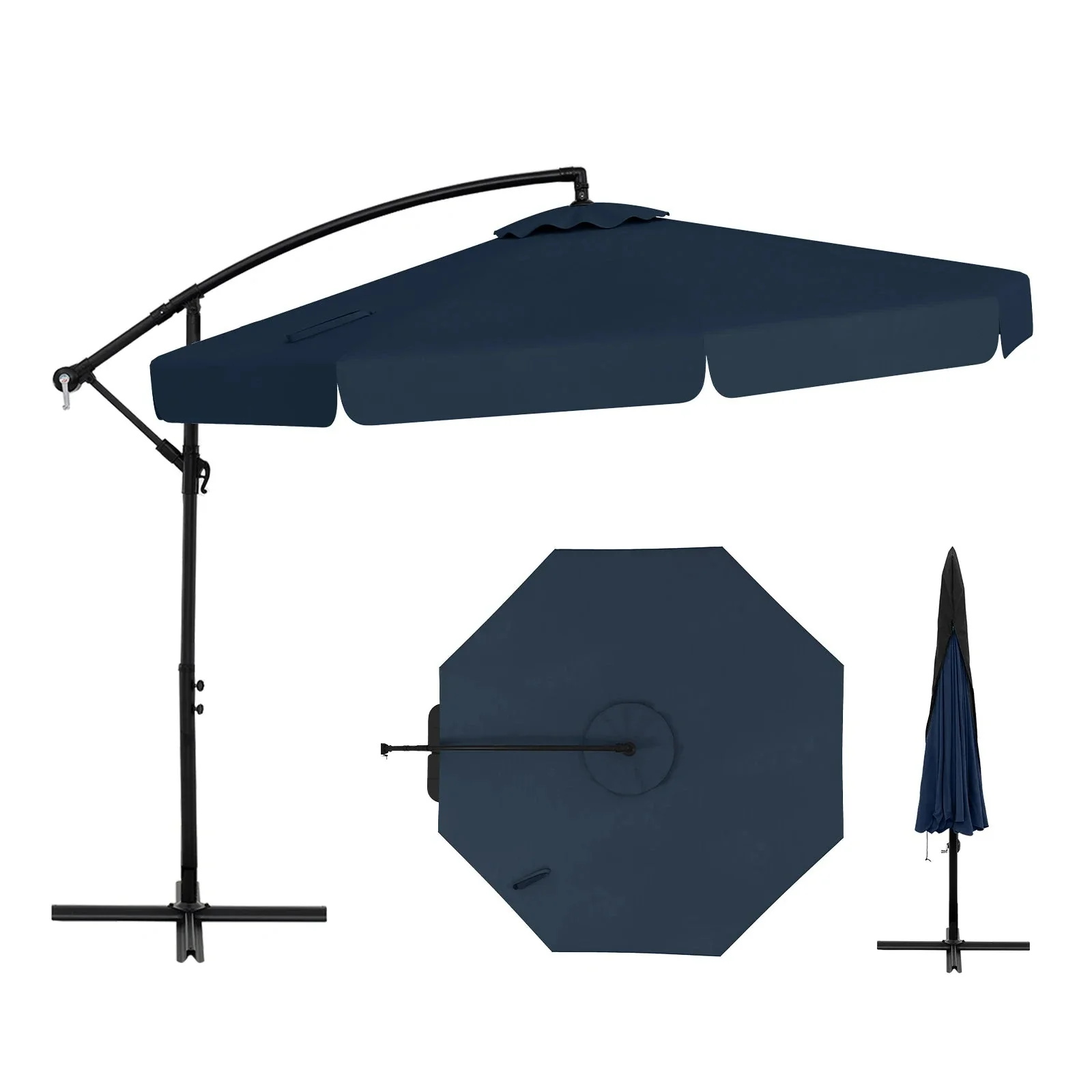 10 ft Offset Hanging Patio Umbrella with Cover - Image 21