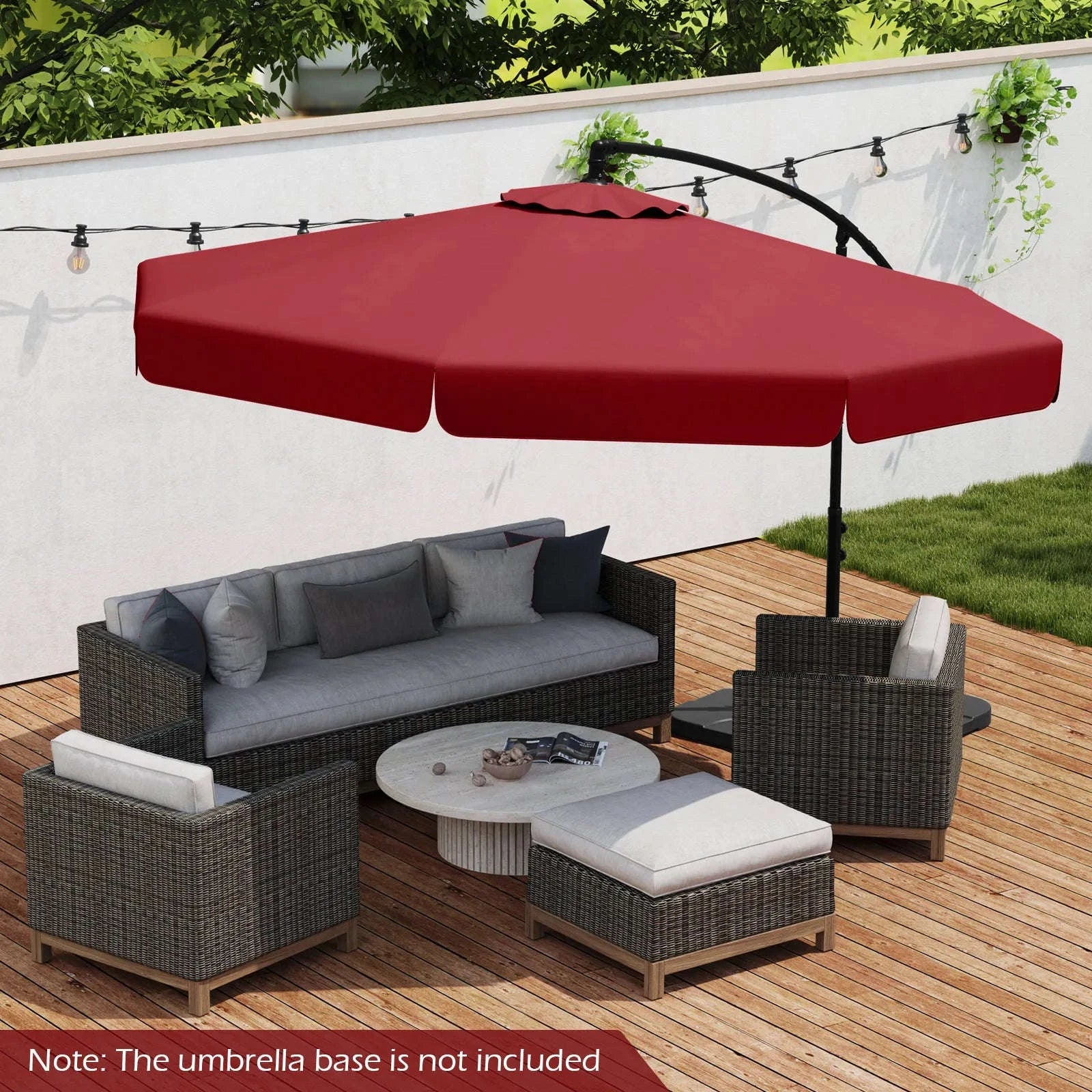 10 ft Offset Hanging Patio Umbrella with Cover - Image 8
